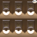AULTRA Night Light LED Round Night Lights Plug Into Wall - Dusk to Dawn Sensor Activated, Automated On & Off, Used for Kitchen, Bathroom, Home Improvement, Bedroom 6-Pack