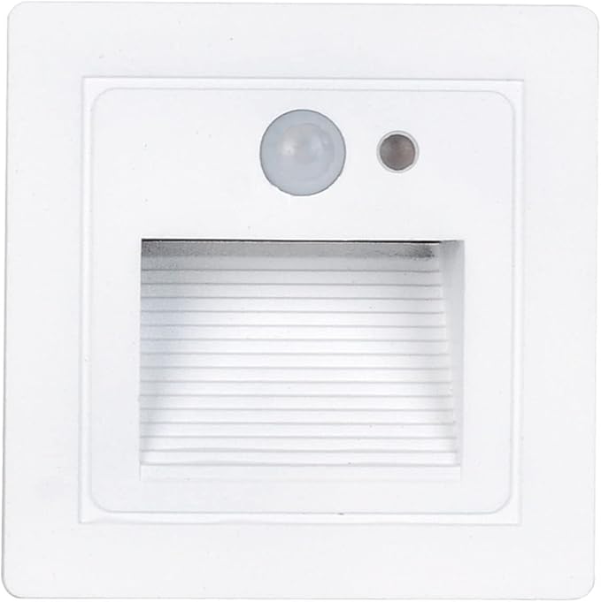 LED Recessed Step Wall Sconce,3W Indoor Outdoor Stairs Light IP65 Waterproof Human Body Induction Wall Lamp Corridor Night Light 85Mm85Mm,C,Induction