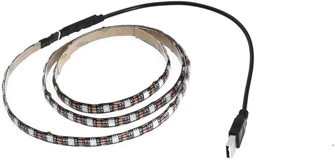 Uonlytech 39.37In Waterproof Flexible RGB Led Strip Light with USB Control Cable Adhesive Backing for Tv Closet Outdoor Decorative Lighting
