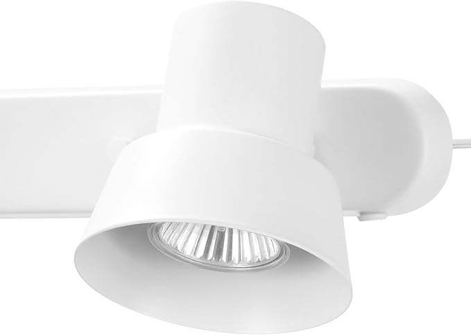 Globe Electric 64000116 22" 3-Light Plug-in Track Lighting, Matte White, Pivoting Heads, 15-Foot Cord, in-Line on/Off Rocker Switch, Modern Ceiling Light Fixture for Apartment or Renters