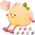 Peach Night Light for Adults Kids,Cute Silicone Dimmable Sleeping and decoration Nightlight, Rechargeable Bedside Touch Table Lamp for Breastfeeding Christmas Gifts Lover Kids Kawaii Room Decor