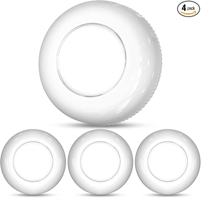 Under Cabinet Lighting, Tap Light Battery Operated LED Puck Lights Cordless Closet adhesive lights Stick on Lights Stick Anywhere for Kitchen Cabinets, Closets, Garage, Bookshelf and More, 4 Pack