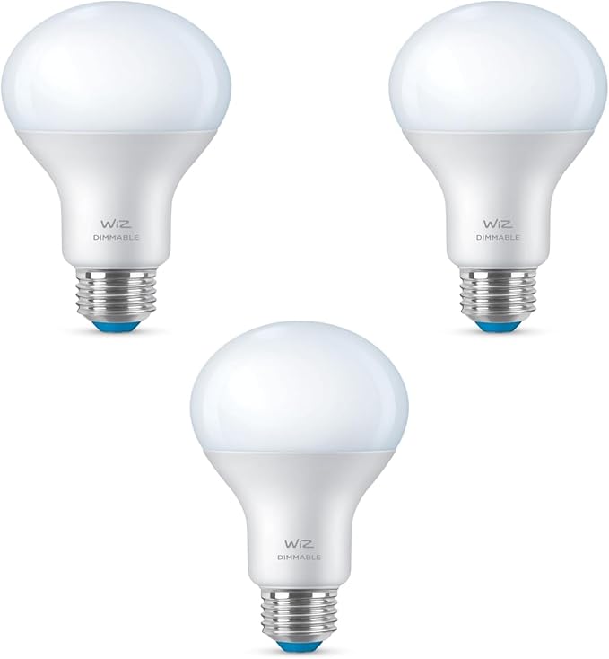 WiZ 100W Eq. (14.5W) A21 Daylight (5000K) LED Smart Bulb - Pack of 3-1600 Lumen- E26 - Indoor - Connects to Your Existing Wi-Fi - Control with Voice or App - Activate with Motion - Matter Compatible