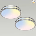 libtit 13-Inch Flush Mount Ceiling Lights, Dimmable 3000K-6500K Adjustable LED Ceiling Light, 24W Round Slim Light Fixture, Brushed Nickel for Kitchen, Bedroom, Bathroom, Hallway -2 Pack