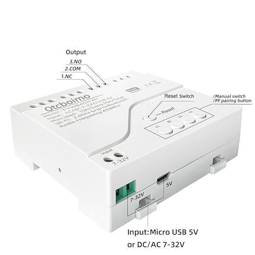 Smart WiFi Wireless Relay Switch Module, Tuya 4CH AC/DC 7-32V/ USB 5V Smart Life Remote Control Dry Contact Momentry Switch Compatible with Alexa and Google Home