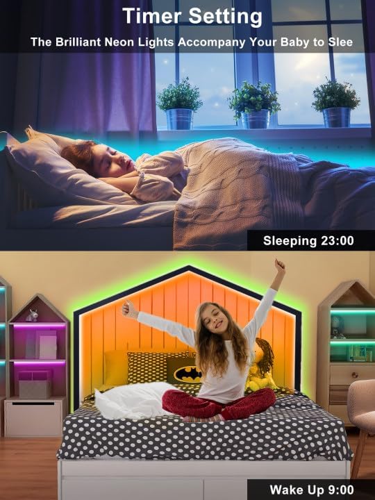 100ft RGB LED Neon Rope Lights with App, Remote Control, IP65 Waterproof Neon Light Strip Outdoor Indoor, DIY Design Flexible Led Strip Lights for Bedroom Essentials, Gaming Accessories