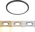 1PACK LED Flush Mount Ceiling Light Fixture Black, 9Inch 24Watt, 3000k/4500k/6000K Ceiling Light, Ultra Slim Flush Mount LED Ceiling Lamp for Bedroom, Living Room, Kitchen, Hallway