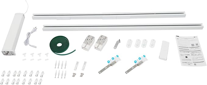 Electric Curtain Tracks, Automatic Curtains Opener Curtains Rod with Smart/Manual/Remote Control, Retractable Motorized Curtains Rod, Smart Curtains System for I-Rrail and U-Rail (Within 7.21FT)