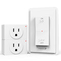 Fosmon Wireless Remote Control Electrical Outlet Switch (2 Pack) - ETL Listed, (15A, 125V 1875W) Remote Light Switch Outlet Plug with Braille (On/Off) Mark for Lamp, Lights, Fans, Expandable