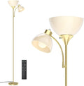 GERGO Led Floor Lamp, Super Bright 11W+7W 2100LM Torchiere Floor Lamps for Living Room, Stepless Adjustable 4 Color Temperatures 3000K-6000K with Remote Control for Bedroom(Golden)