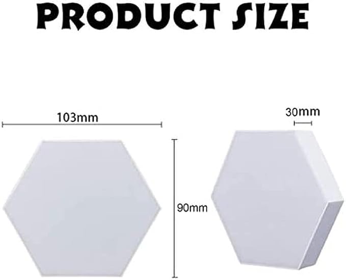 KRASS App Control RGB Hexagon Lights Wall Lamp LED DIY Smart Wall Light Panels Music Sync for Living Room Party Bar Cafe (Pack of 6),Collector88