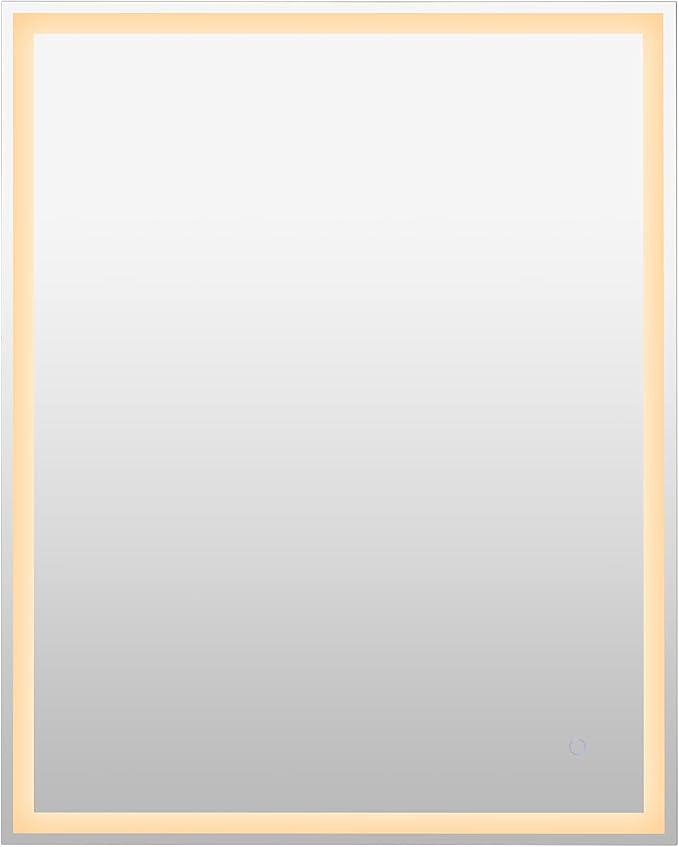 JONATHAN Y MIR100A-3240 Pax 32 in. W x 40 in. H Large Rectangular Frameless Antifog Front/Back-Lit Wall Bathroom Vanity Mirror with Smart Touch