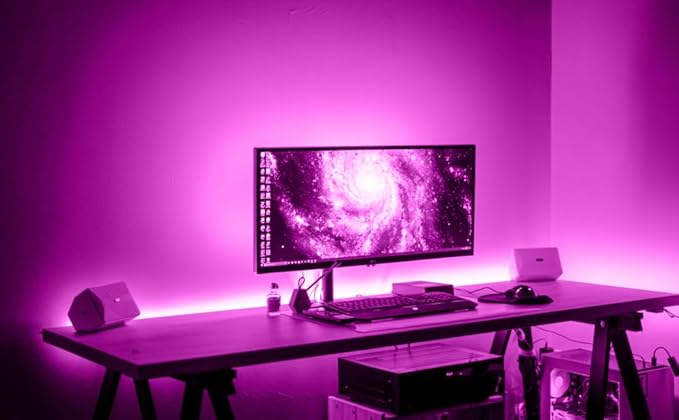 LED Neon Lights Flexible Purple 16.4FT/5M 12V DC Waterproof Flexible LED NEON Light for Indoors Outdoors Decorm [ No Power Adapter] Purple
