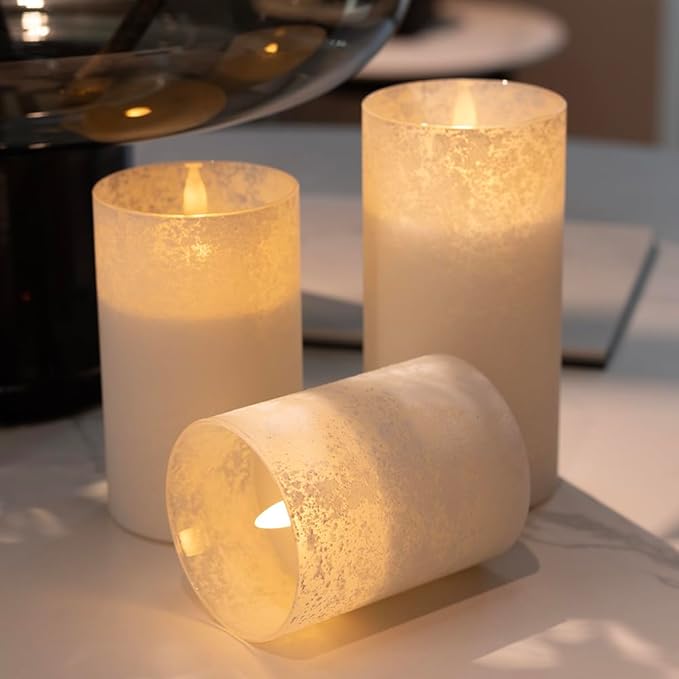 Mingfuxin Flameless Candle with Remote, Battery Operated LED Pillar Fake Candles for Bedroom Birthday Home Fireplace Wedding Halloween Christmas Decorations