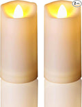 Battery Operated Plastic Flameless LED Pillar Candle with Cycling Timer, Realistic Flickering Electric Light for Indoor Outdoor Bookshelf Wedding Dinner Party Centerpiece Fireplace Decor 2 Pack