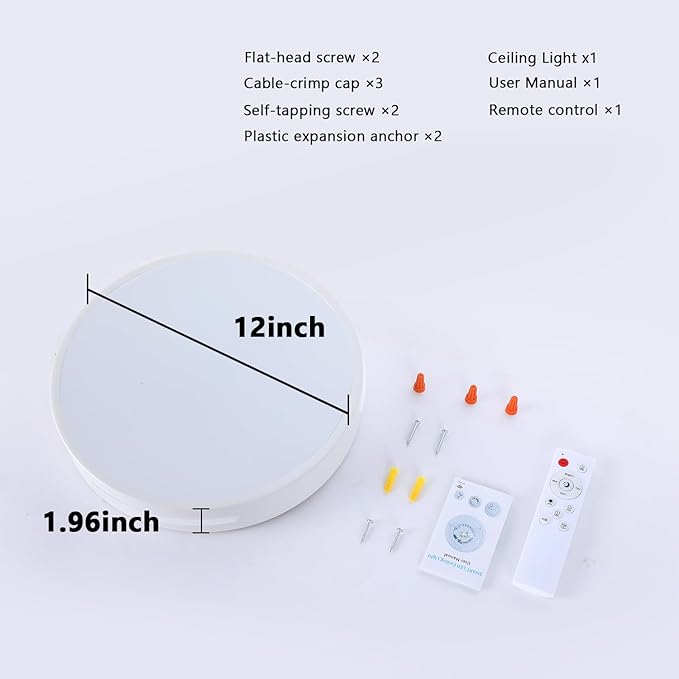 RGBIC LED Smart Flush Mount Ceiling Light, Flush Mount Light Fixture with Remote Control WiFi, Works with Alexa DIY Colors, 3000-5000K Dimmable Ceiling Light for Bedroom Living Room Entryway