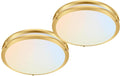hykolity 16 inch Dimmable LED Flush Mount Ceiling Light Fixture, Gold, 36W, 2200LM, 2.7/3/3.5/4K/5K Adjustbale, 120°Light Angle, CRI90, Ceiling Lamp for Bedroom, Kitchen, Office, ETL Listed 2Pack