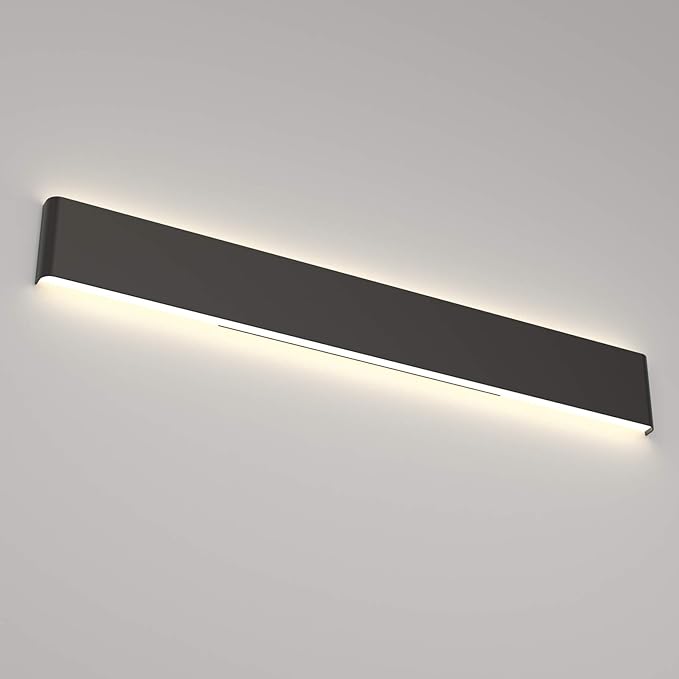 Ralbay LED Modern Bathroom Vanity Light 43.3"/35W Up and Down Matte Black LED Vanity Light for Bathroom Wall Light Fixtures