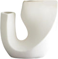 Nordic Style Ceramic Vase Set, Luxury Artistic Flower Arrangement for TV Cabinet and Entryway, Modern Minimalist Home Decor Accents(Type B White)