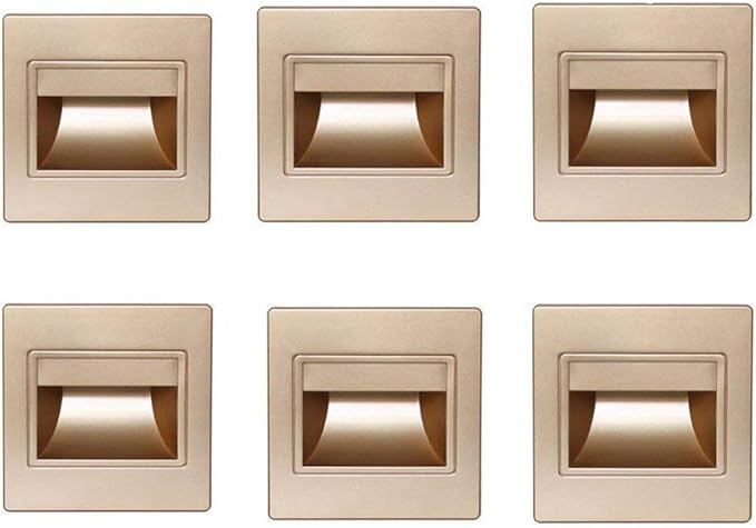 6-Pack LED Corner Wall Lamp 85-265V Embedded LED Stairs Step Night Light LED Stair Wall Lighting for Hallway, Stairs, Closet, Bedroom and More