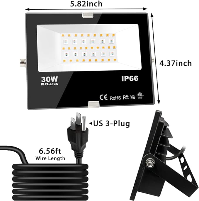 LED Flood Light Outdoor, 30W Equivalent 3000LM Smart RGB Landscape Lighting with APP Control, DIY Scenes - Timing - 5700K Daylight White -Color Changing Uplight, IP66 Waterproof US Plug MELPO(4 Pack)