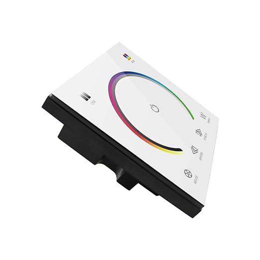 AMKI LED Wall Switch Dimmer,LED Controller,Wall- Mounted Plastic Cover Touch Panel Switch for DC12V-24V 3528 2835 5050 Single Color LED Strip Lighting(RGBW-Red,Green,Blue,White)