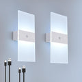 LED Dimmable Wall Sconces 2Pack,2200Mah Battery Operated Motion Sensor Magnetic Modern Wireless Wall Lamp with Button Switch Cold White for Bedroom Living Room Hallway