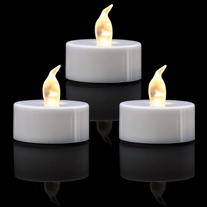 KOABY 400 Pack Warm White LED Tea Lights, Last 100H+, Flickering Flameless Battery Operated Tea Lights for Decor