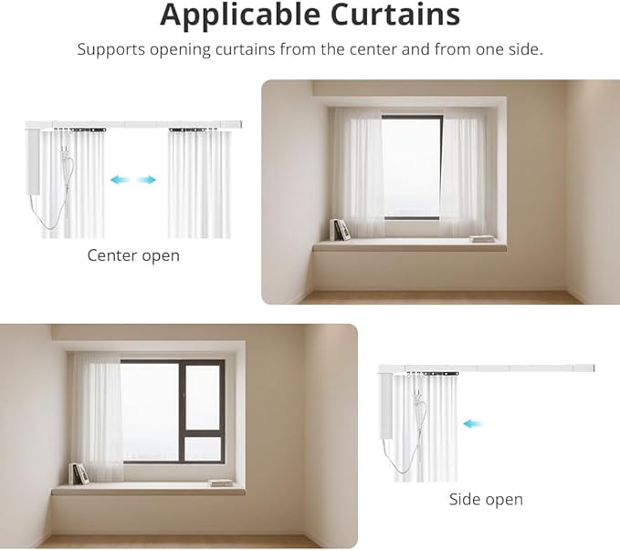 WiFi Smart Curtain Track, Electric Curtains with Remote Compatible with Alexa & Google Home, Tuya App Control, Motorized Track for Automatic Curtains (6.1M (240.2inch))