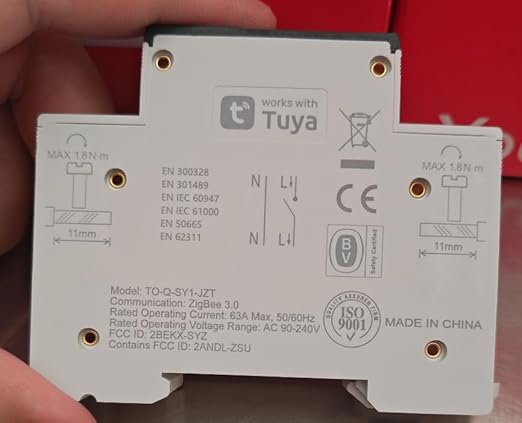 ZigBee DIY Smart Switch 63A| DIN Rail Switch| 1P+N 90-240VAC| Real-time Power Monitoring| Remote Control and Set Timer for Home Automation| Support Tuya/Smart Life| Voice Control| FCC Certified