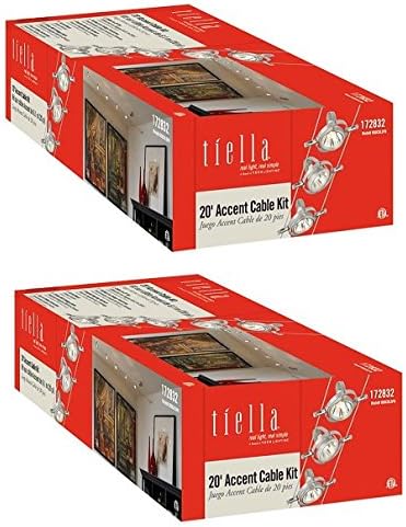 Tech Lighting Tiella 800CBL5PN, Accent Electronic Low Volt Surface Track Lighting Kits, 100 Watts Halogen, (Matte Nickel-2 Pack)