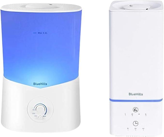 BlueHills Premium Set of Two Large 3000 ML and 2000 ML XL Essential Oil Diffusers Humidifier Combo for Large Room Home with Décor LED Lights Great Gift – Value Pack of White