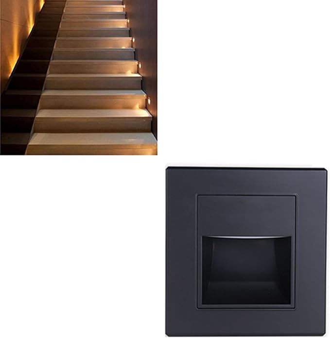 Keenso Integrated Step Light, Soft Warm Lighting for Bedside Hallway Stairs, 3 Pieces 3000K Step Lamp
