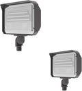 2Pack Dusk to Dawn Outdoor 60W LED Flood Light with Knuckle & Plate Mount, 5000K ETL Commercial LED Security Lighting
