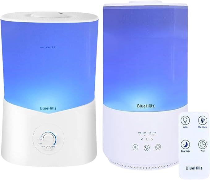 BlueHills Premium Set of Two Large 3000 ML and 4000 ML XL Essential Oil Diffusers Humidifier Combo for Large Room Home with Décor LED Lights Great Gift – Value Pack of White