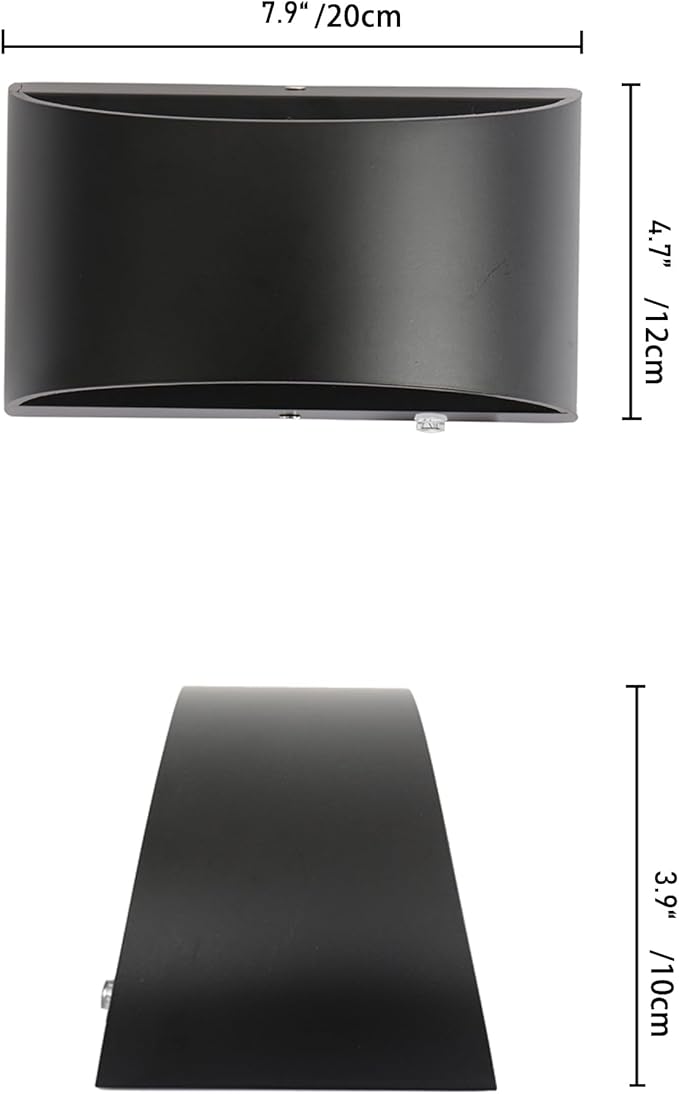 Indoor Dimmable Wall Sconces with Dimmable Switch, Modern LED Sconces Wall Lighting 16W Wall Light Fixtures Aluminum Up and Down Wall Lights (Black with Touch dimming, 6000K)