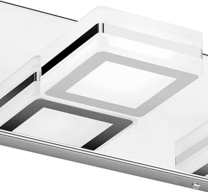 Ralbay Modern 6 Light Vanity Light Chrome Bathroom Vanity Lighting Fixtures Over Mirror Acrylic Up and Down Chrome Bathroom Wall Mounted Lights