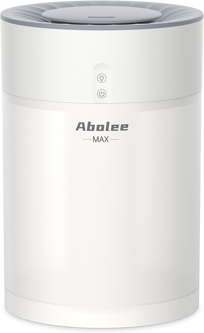 Abolee Humidifiers for Bedroom 4.5L Cool Mist with Essential Oil Diffuser, Humidifier Large Room, 24dB Quiet Air Humificador fit Baby Nursery & Plants, 360° Adjustable, Easy Fill & Cleaning (White)