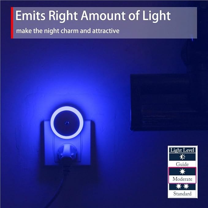 LED Night Light in Dusk to Dawn Smart Sensor Auto Dim Into Wall Night Lamp for Bathroom Hallway Kitchen Stairway Bedroom(1pc White Light)