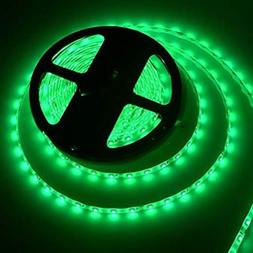 Water-Resistance IP65, 12V Waterproof Flexible LED Strip Light, 16.4ft/5m Cuttable LED Light Strips, 300 Units 3528 LEDs Lighting String, LED Tape(Green) Power Adapter not Included