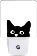 Black Cat Cute Dusk to Dawn Night Light, Auto Sensor Lamp Home Indoor Stairway Kitchen Corridor, Night Lights Plug into Wall Decor, Boys Girls Women Men Room Gifts