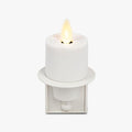 Luminara Flameless Candle Nightlight w/Dusk to Dawn Light Dark Auto Sensor, White Wall Plug Indoor Night LED Light w/Real-Flame Effect Technology, Bathroom Bedroom Hallway, No Remote Needed