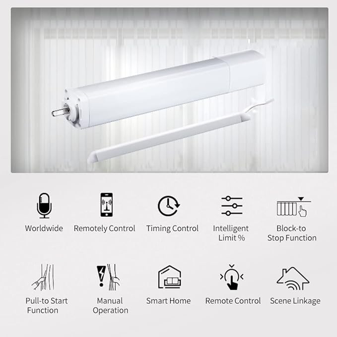 Rechargeable Motorized Curtain Tracks,Remote Control Smart Motorized Curtain Rail, Smart Curtain Opener Curtain Rod Compatible with Alexa Google Home (WiFi Motor—4M (157.5in) Track)