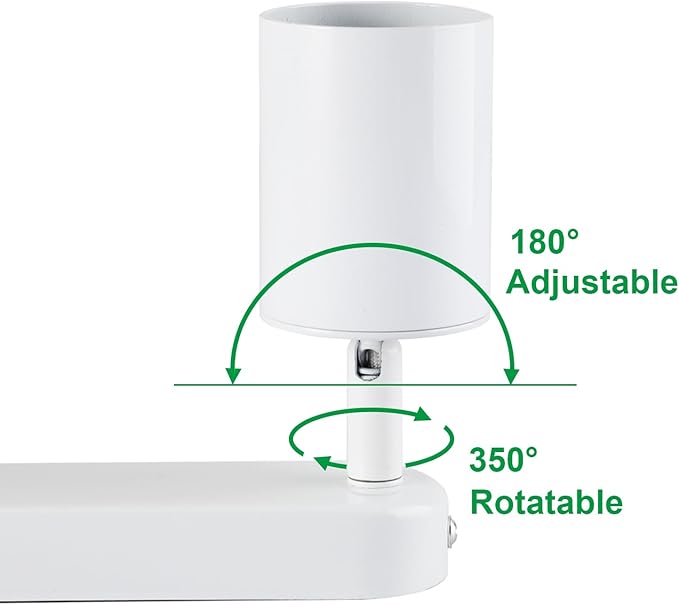 kitchen track lighting, ceiling light fixtures ceiling mount, picture lights for wall bedroom, LED spotlight indoor, Flexibly Rotatable Light Head for entryway hallway GU10 Bulb (White-4 Light)