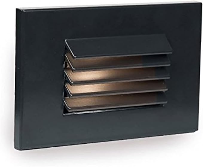 WAC Landscape Lighting, LED 12V Horizontal Louvered Indoor or Outdoor Step and Wall Light 2700K Warm Built-in LED in Black