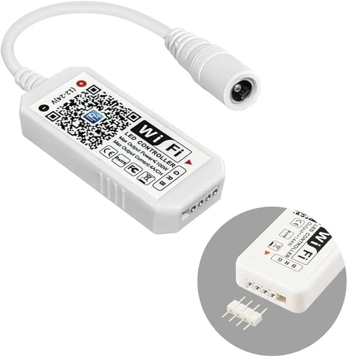 Aubric Smart WiFi LED Controller, RGB Led Strip Lights Wireless Controller, Compatible with Alexa & Google Home & IFTTT, Free Magic Home App via iOS or Android Smartphone (2 Pack)