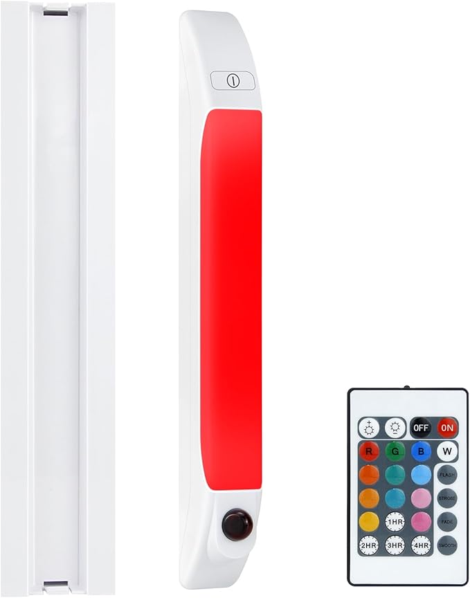 LUXSWAY LED Under Cabinet Light with Remote, Battery Operated Colors Changing Lighting with Timer, Dimmable Light Bar, LED RGB Closet Light for Kitchen, Cupboard, Display Shelf