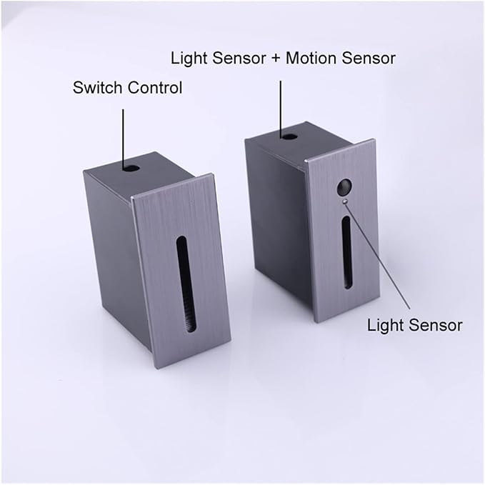 3W Light Control Motion Sensor LED Wall Lamp Stair Light Waterproof IP42 Corner Wall Lights Stairs Step Stairway Hallway Lamps(Cool,Gray with Sensor)