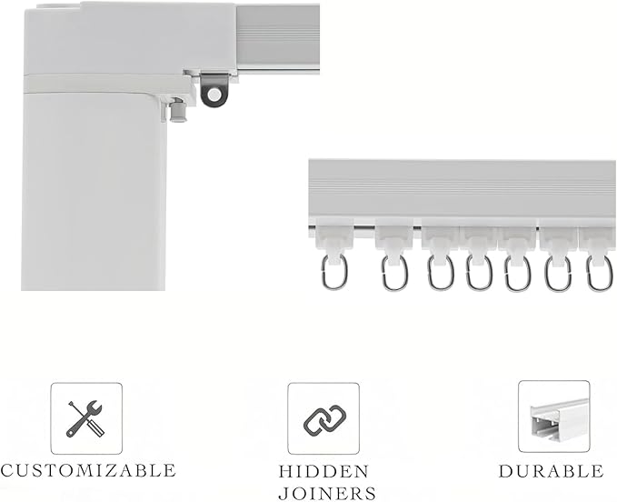 Motorised Curtain Rail, Automatic Curtain Track, Ceiling Curtain Track, Motorized Curtain Rods with Remote Control with Alexa, Google Home, Smartphone App, Applicable Sizes 7.08-13.78 ft