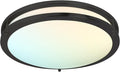 LUXRITE 16 Inch LED Flush Mount Ceiling Light, 5 Color Selectable 2700K | 3000K | 3500K | 4000K | 5000K, Dimmable, Modern Ceiling Light Fixture, 24W, 1920 Lumens, Energy Star, ETL Listed, Matte Black